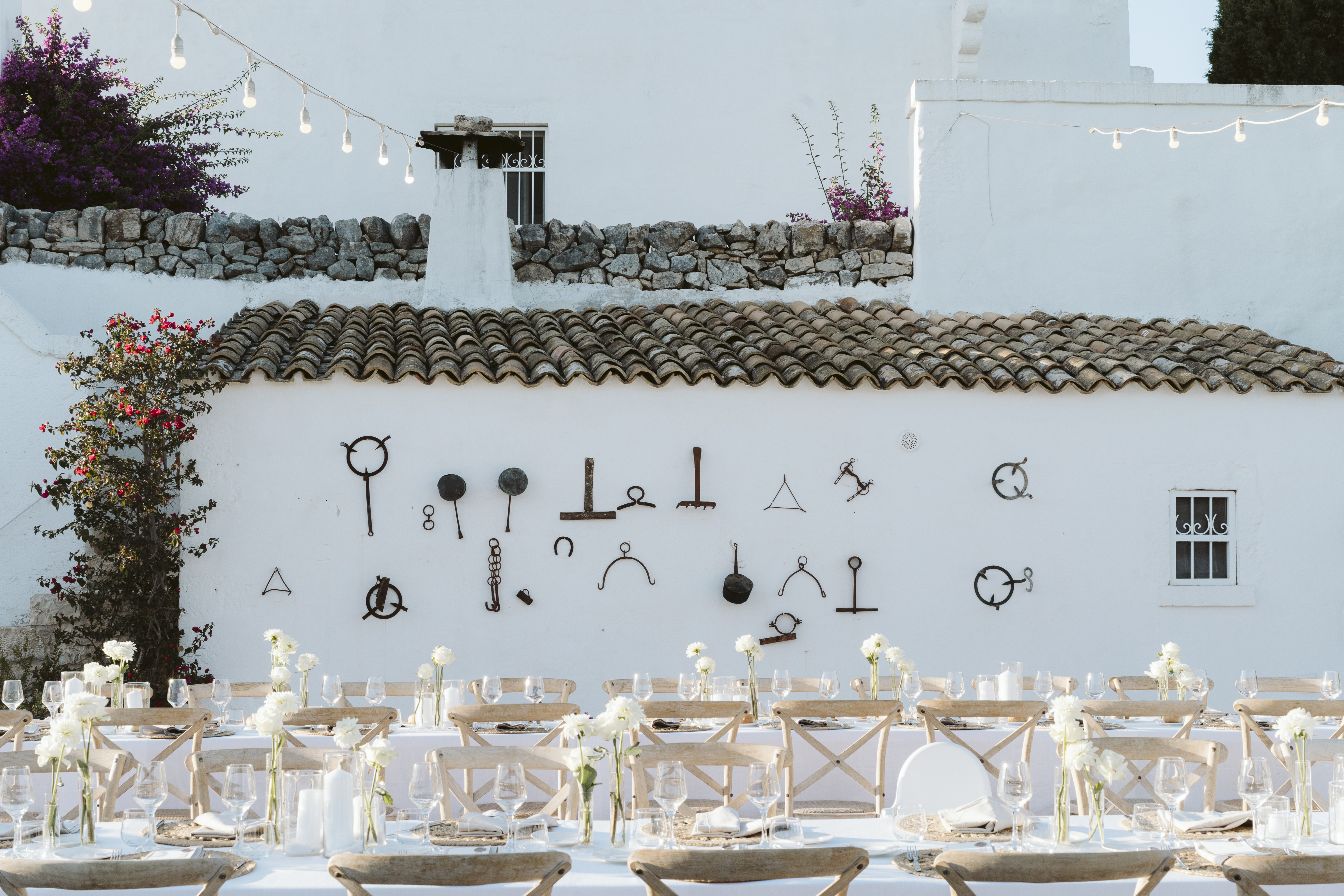 The cake cutting on the terrace